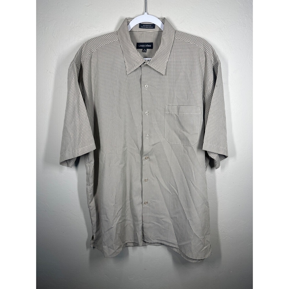 Linea Dome Gray Short Sleeve Button-Down Shirt Size XXL